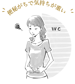 便秘がちで気持ちが重い